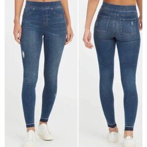 SPANX Ankle Skinny Jean Jegging Medium Wash Stretch Elastic Waist Size Medium